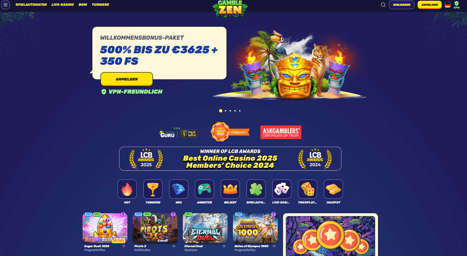 Gamblezen Casino ohne Einschränkungen