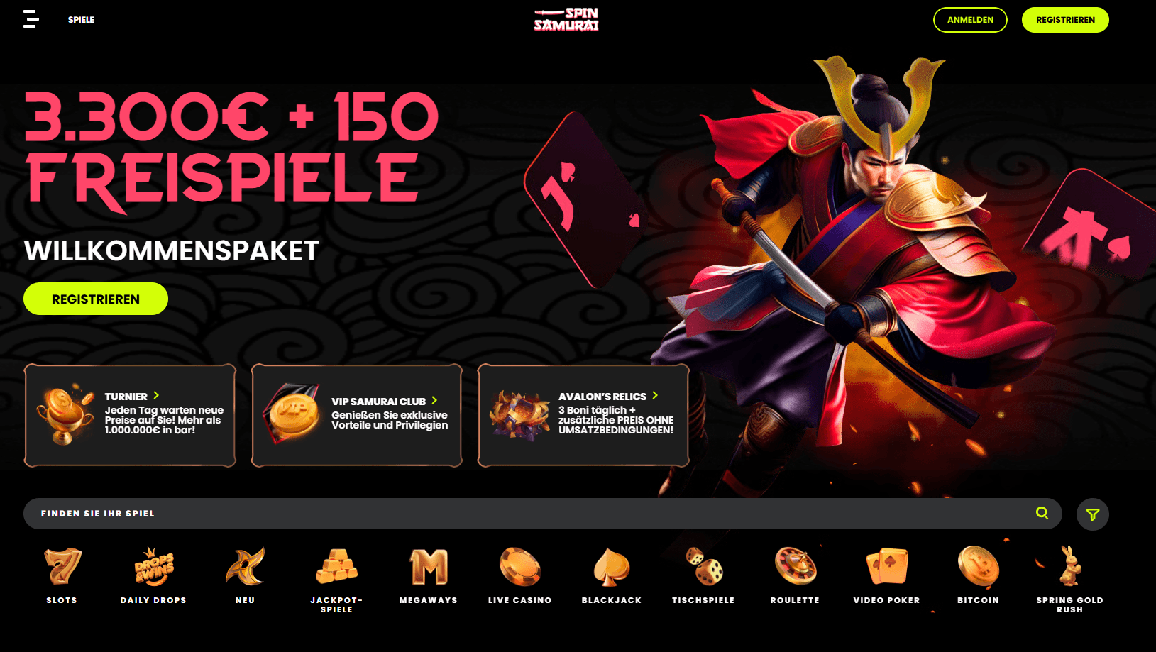 Spin Samurai Casino ohne Einschränkungen